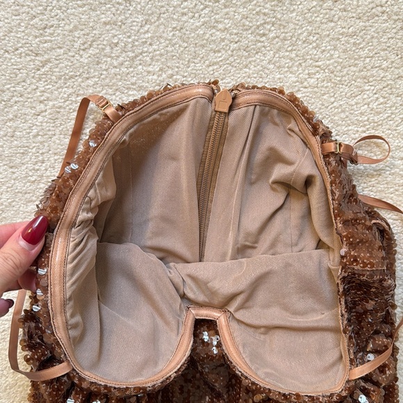 Brown Sequin Maxi dress with rosettes - Picture 13 of 17